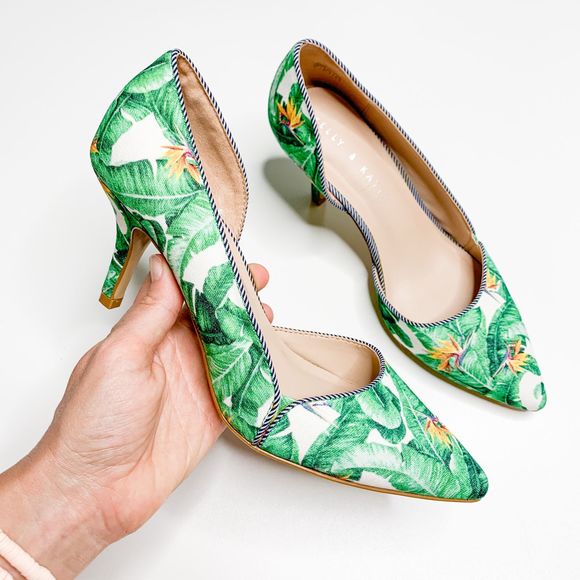 Kelly & Katie Shoes - Kelly & Katie Botanical Canvas Pumps Heels